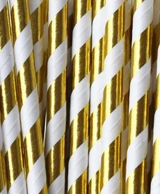 10000 Gold Foil Paper Straws Bridal Shower Decor Wedding Baby Cake Pop Sticks Drinking Bulk | Дом и сад