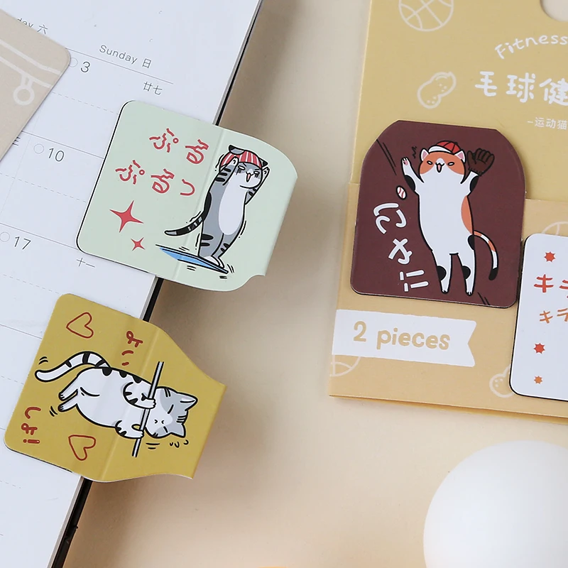 Набор Магнитных закладок для книг 4 упаковки милый кот собака в тренажерном зале