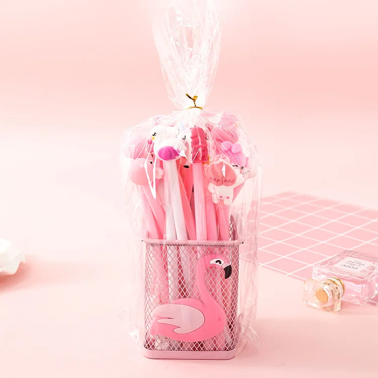 20 ручек+ 20 сменных ручек с контейнером для ручек с милыми черными чернилами, гелевая ручка для школы и офиса, Подарочные канцелярские принадлежности Papelaria Escolar - Цвет: 4