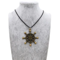 fashion new vintage anchor choker necklace women bijoux retro gold chain rudder necklaces pendants female jewelry gift