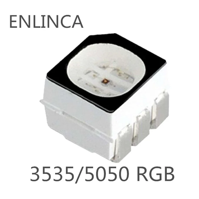 10-500 шт. 3535 5050 SMD RGB синий зеленый красный светодиодный чип цифровые пиксели черный как WS2812B светодиодный s DC5V