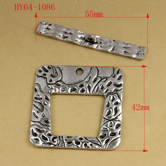 free shipping 3set 64-1086 Zinc Alloy Antique silver Plated 40mm large Clasps Toggle Clasp Dangle Pendant Fit Jewelry DIY | Украшения и