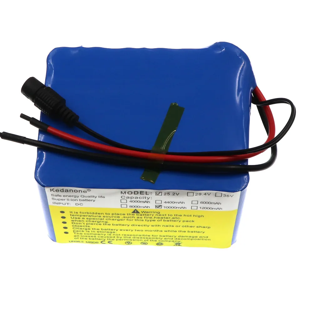 Бренд Kedanone 24V 10Ah 6S5P Аккумулятор литиевый 350w e-bike Li-Ion 25 2 V 10000mah литиевые bms батареи