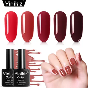 Yinikiz 1 шт. Гель-лак для ногтей винно-красный серии цвета впитывающий УФ светодиодный Гель-лак для ногтей Клей Лак