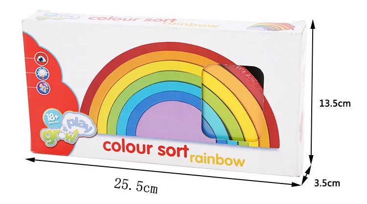 Дети радуги деревянная игрушка блок для Цвет сортировать деревянные головоломки