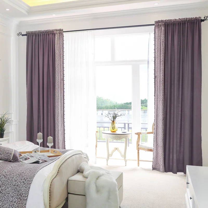 Жаккардовая простыня шторы для гостиная Европейский фиолетовый