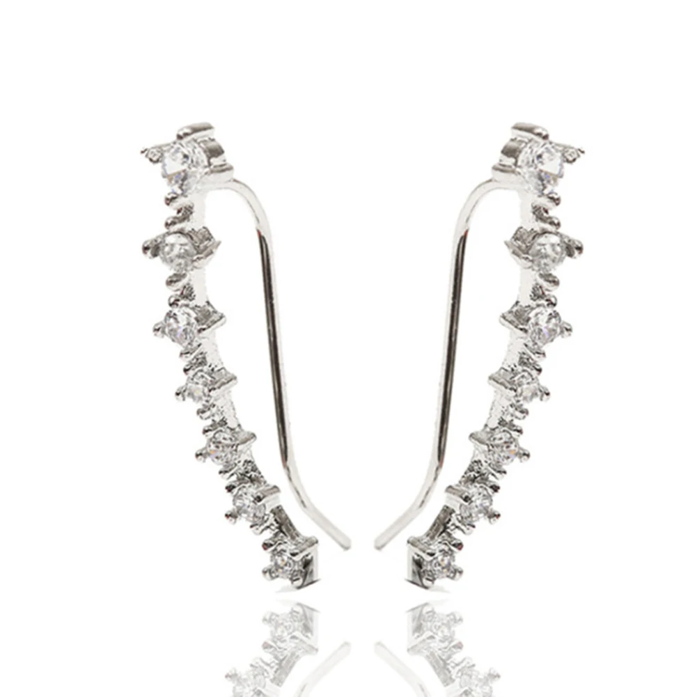 Fashion Women Party Jewelry Single Row Cubic Zirconia Crawler Climber Earrings New trendy | Украшения и аксессуары