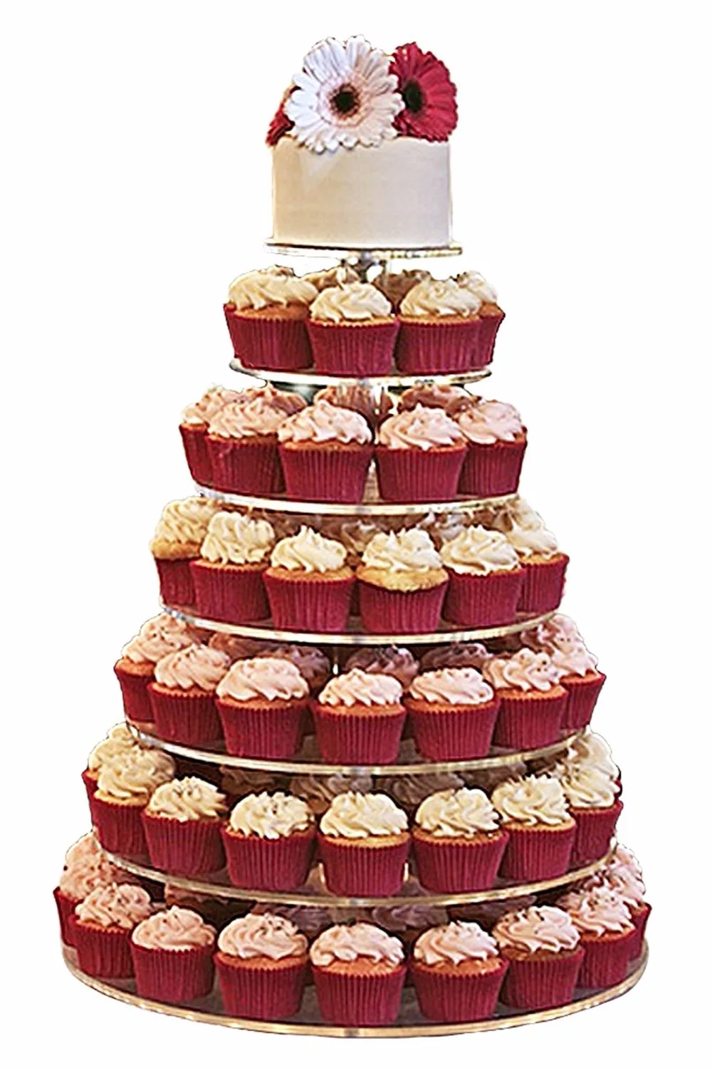 

7 Tier Wedding Party Cupcake and Dessert Tower -18 INCHES BIG Clear Acrylic Cake Stand (7T Round)