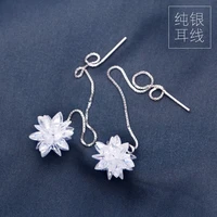 real 925 sterling silver jewelry pull through flower chain threader long earrings dangle gtle279