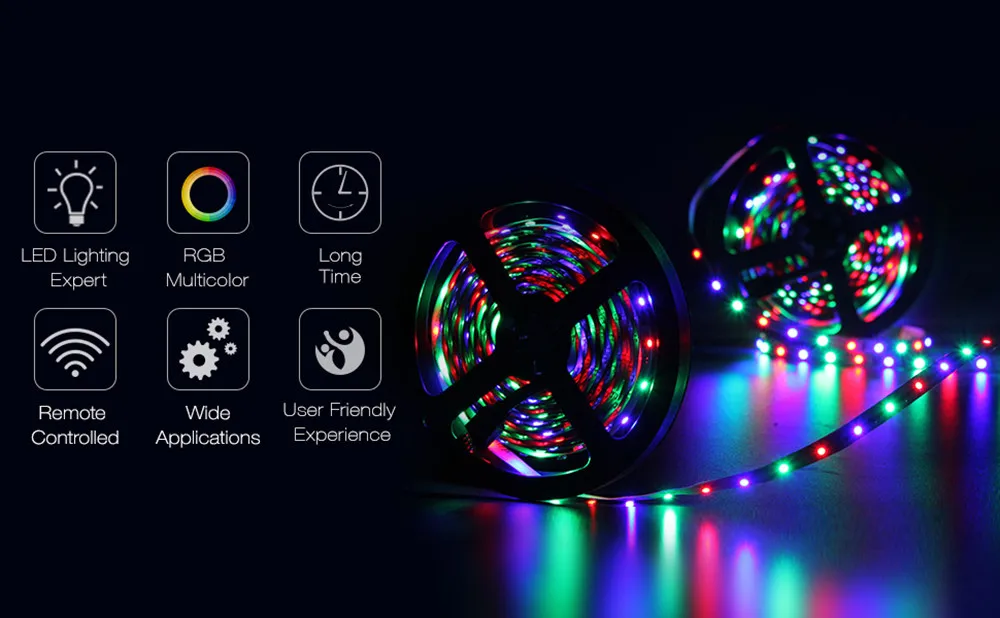 Комплект светодиодных лент Dream RGB SMD 3528 5 м 60 Светодиодный s/M DC 12 В Гибкая лампа с 44 клавишами ИК-пульт дистанционного управления 24 Вт адаптер питания