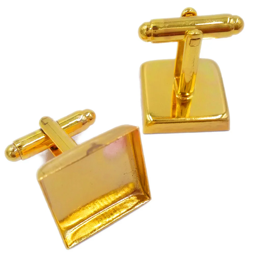 Оптом Квадратные запонки пустые лоток французские внутри 16 мм 18 20 25 установка