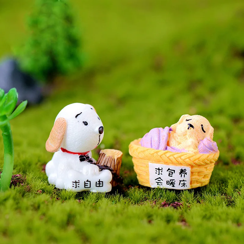 Милая фигурка одиночной собаки миниатюрное украшение мини сказочный сад статуя