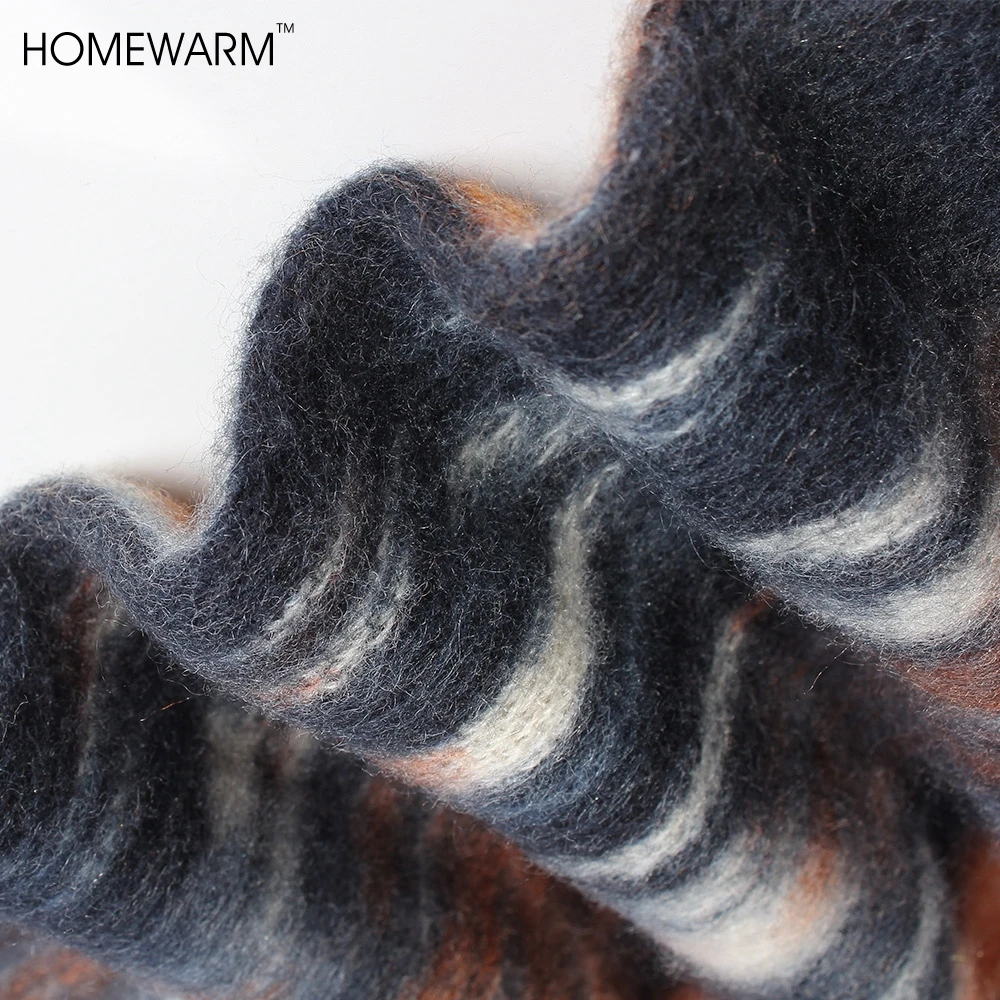 Модный квадратный шарф для женщин с геометрическим принтом зимний теплый