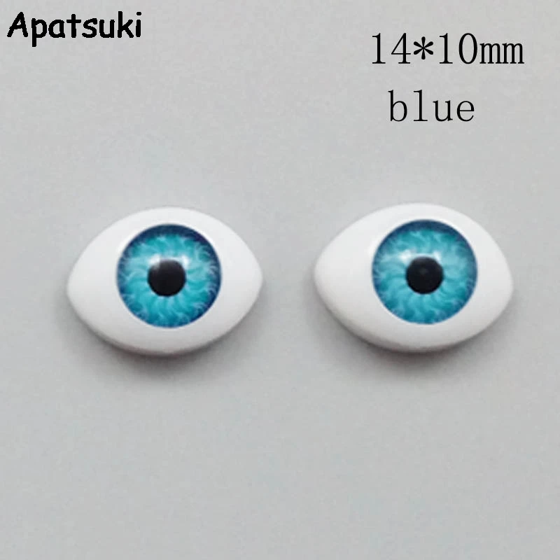 14x10mm 4pairs blue 4 пары 12*8 мм DIY глаза для BJD куклы шарнирные куклы Замена Глазные яблоки DIY аксессуары для 11," Кукольный домик детская игрушка - Цвет: 14x10mm 4pairs blue