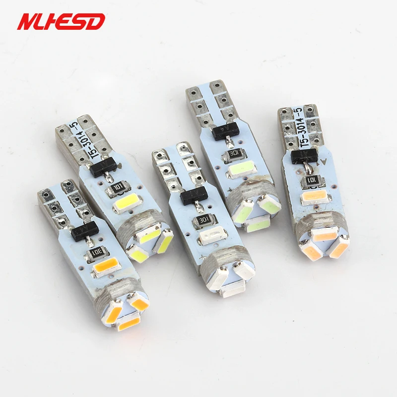 10 шт. T5 светодиодный 3020 1206 3014 5SMD Canbus без ошибок LED автомобиль лампы Интерьер