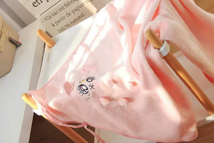 Sailor Moon Luna/мягкое плюшевое одеяло с рисунком кота из мультфильма Kawaii в виде животного, собаки, красоты, креативное, офисное, кондиционер, одеяло для обеда, детское одеяло