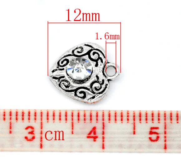 DoreenBeads очаровательные кулоны со стразами из цинкового металлического сплава с