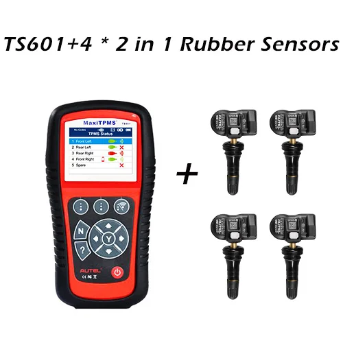 TS601 4X 2in1 rubber AUTEL MaxiTPMS TS601 диагностический инструмент, автомобильный OBD2 сканер, автомобильный TPMS активатор, инструменты для ремонта шин, датчик, программируемый код, считыватель - Цвет: TS601 4X 2in1 rubber