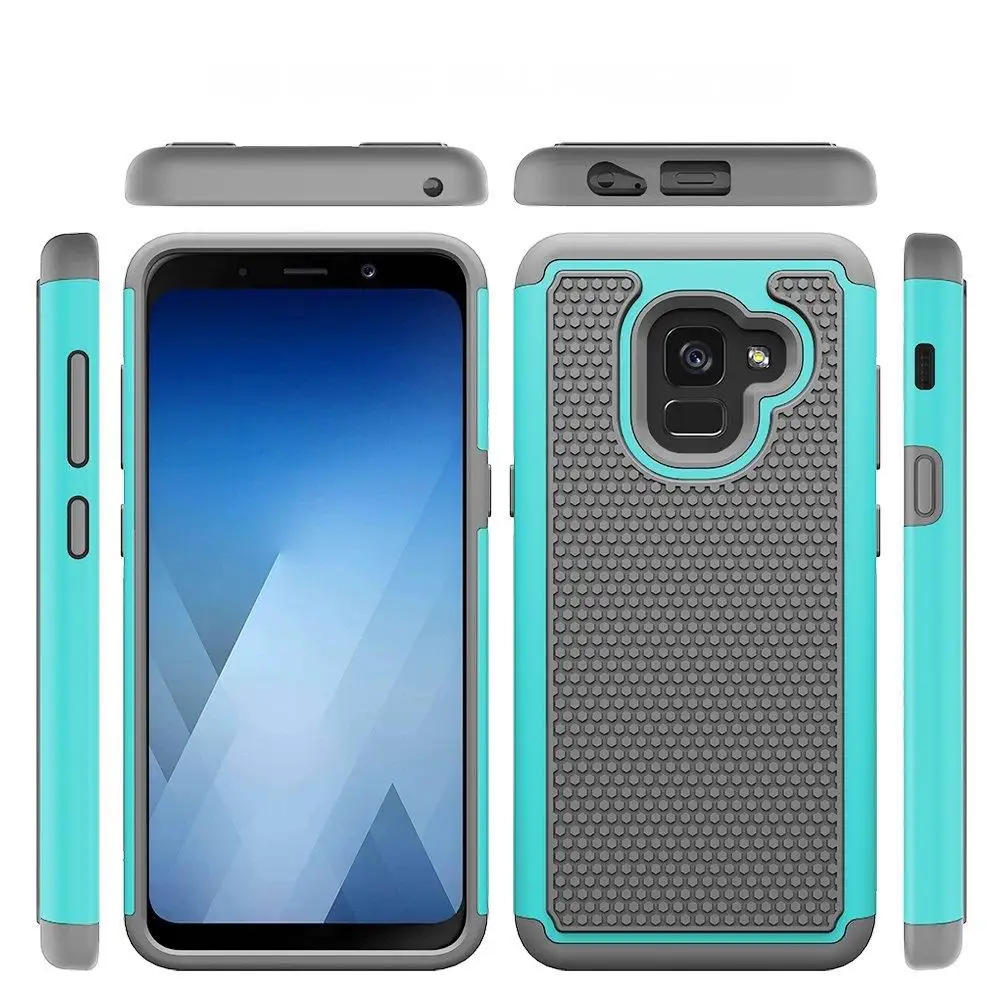 Гибридный жесткий чехол для Samsung Galaxy A8 2018 противоударный силиконовый