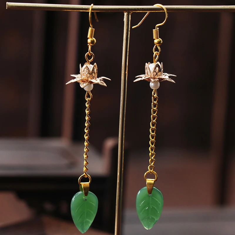Pair of earrings Ручной работы Hanfu тиара заколки для волос древние ветры и другие пляжные цветы украшения для волос шаг кисточки корт шпилька дикая - Цвет: Pair of earrings