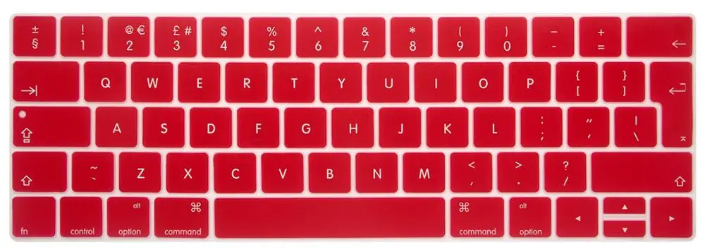 Новая силиконовая защитная пленка наклейки на клавиатуру для MacBook с сенсорной панелью 13 15 дюймов A1706 A1707 A1989 EU английская версия - Цвет: Красный