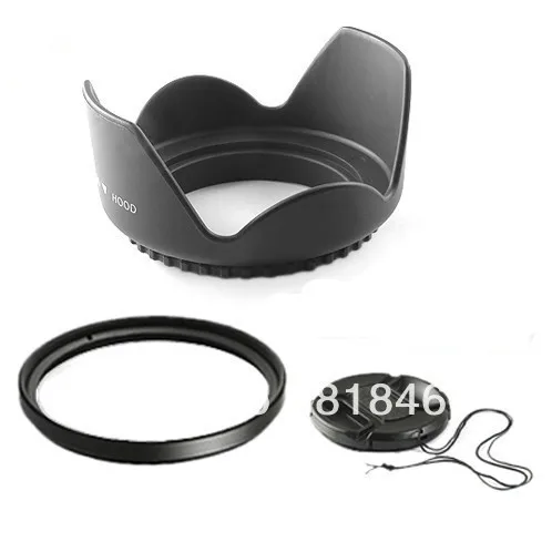 Бленда объектива для камеры 55 мм УФ-фильтр крышка Sony 18-55 55-200 55-250 canon nikon PK DSLR |