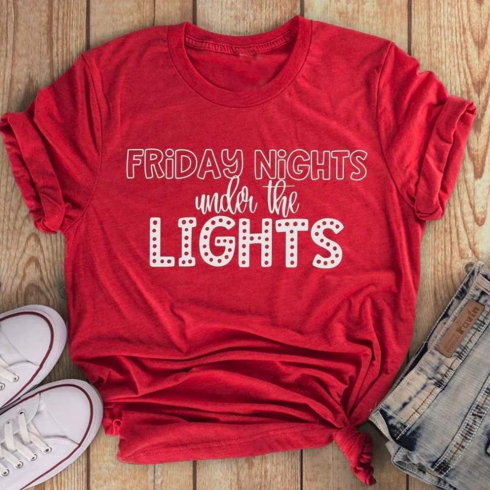 Футболка с надписью пятница ночь под подсветкой женская модная футболка