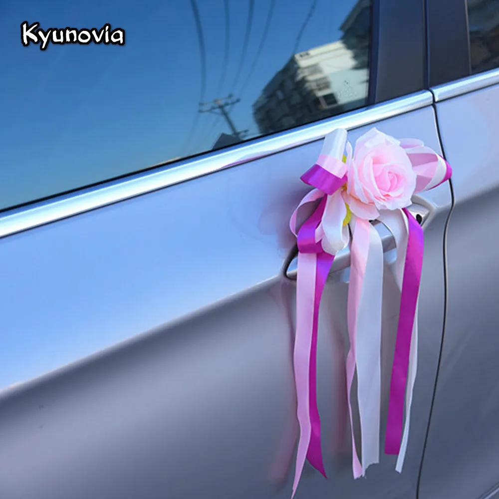 Свадебное украшение для автомобиля Kyunovia цветочные дверные ручки и Украшение