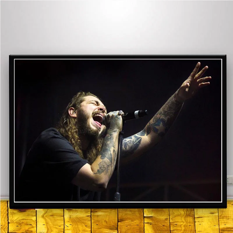 FX399 горячий пост Malone хип хоп рэпер художника музыка ПЕВЕЦ звезда изображение на заказ плакат Искусство Шелковый Холст домашняя, комнатная, настенная Печатный Декор - Цвет: Светло-серый