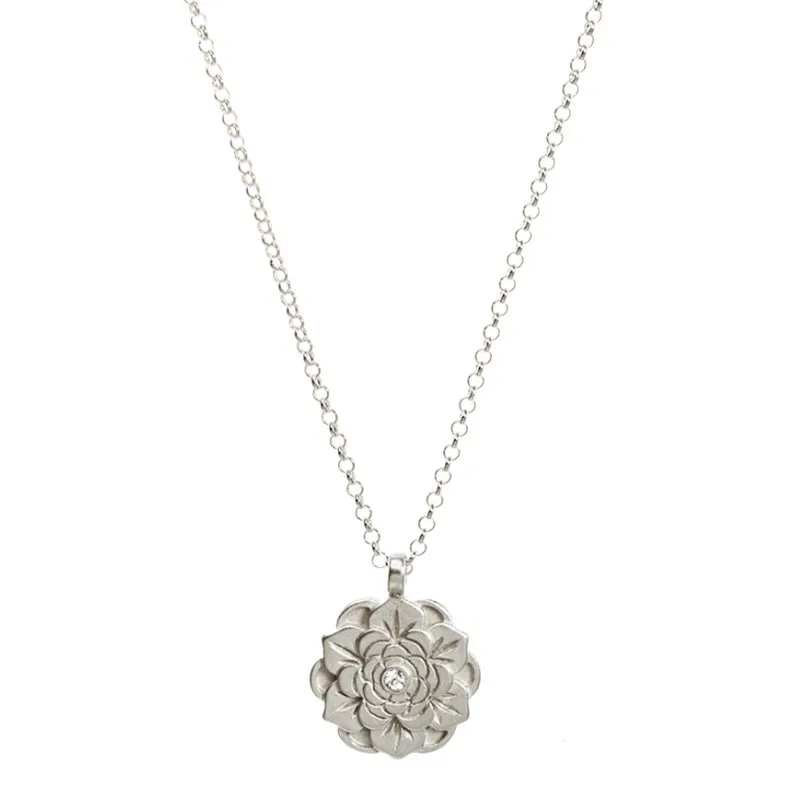 

Fashion Jewelry beautiful beginnings Flower Crystal pendant necklace For Women