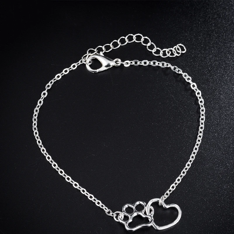 Подарок для нее-милый отпечаток кошачьей лапы Braclet серебряный золотой цвет очаровательные браслеты для пар женщин и детей любимая Мода Ювелирные изделия Подарки На удачу