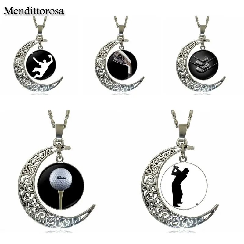 Эмалированная модная винтажная бижутерия EJ стеклянное ожерелье с полумесяцем