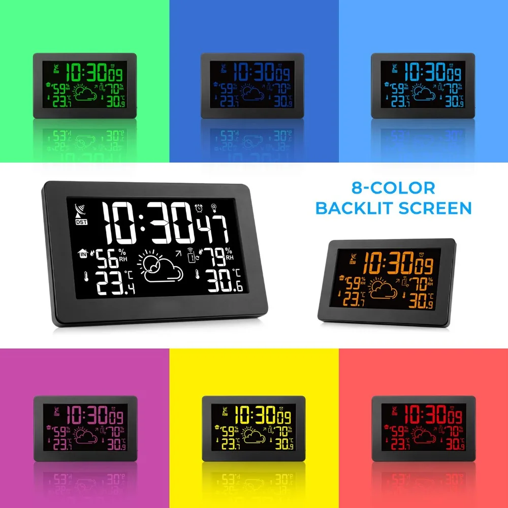 3 наружных датчика Радуга ЖК Беспроводная метеостанция Цифровой термометр