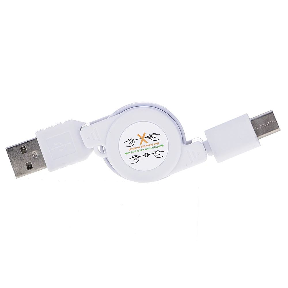 Белый 70 см Выдвижной USB 3,1 type C кабель для зарядки и синхронизации данных для samsung для других телефонов Android - Цвет: Белый