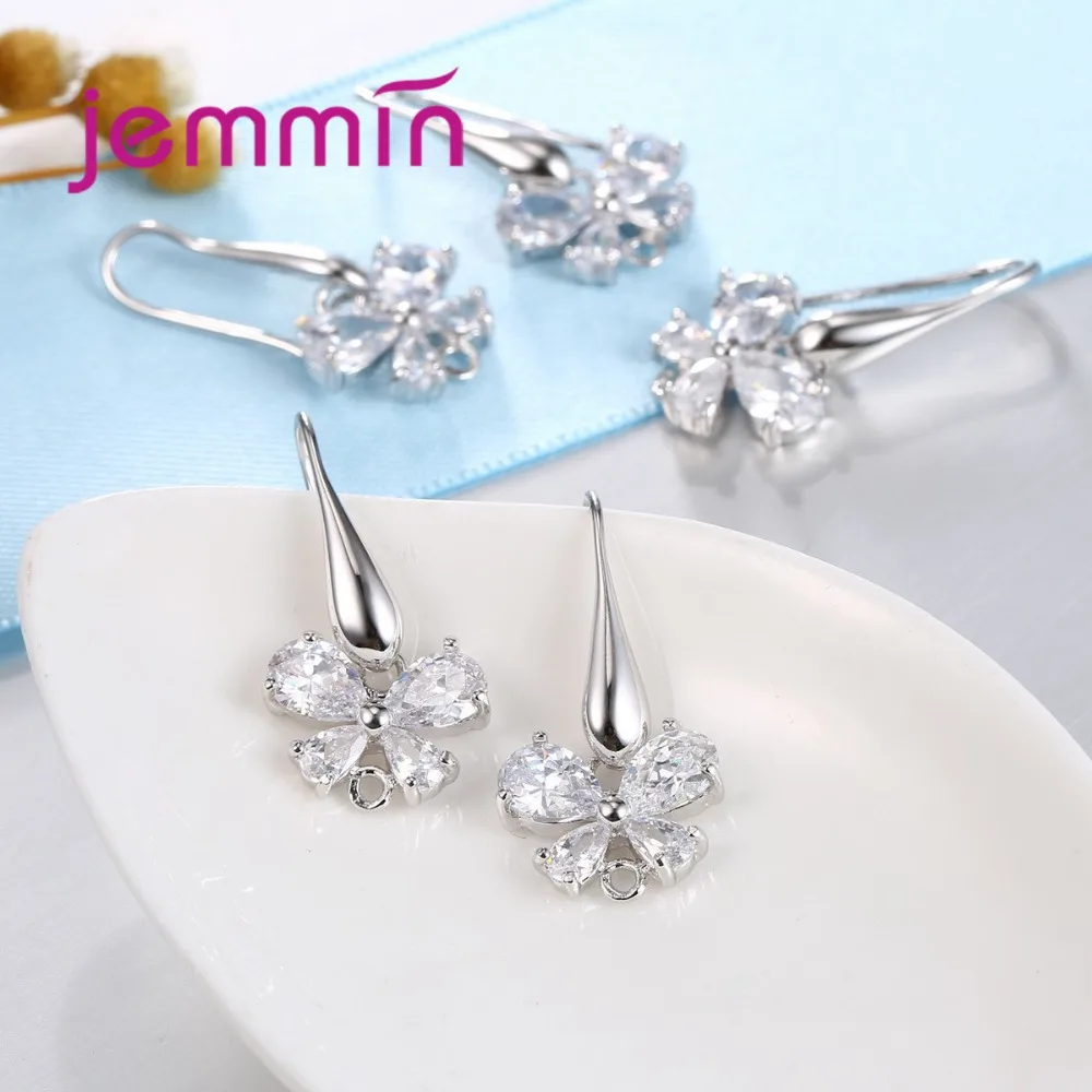Серьги кольца из серебра 925 пробы с фианитами|hoop earrings|components earringscomponent jewelry |