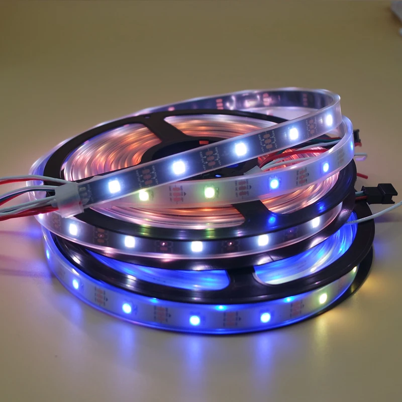 WS2812B ws2812 30/60/144 пикселей 5050 rgb индивидуально адресуемых светодиодные полосы светильник полноцветный лента lanp IP30/IP67 водонепроницаемый DC5V
