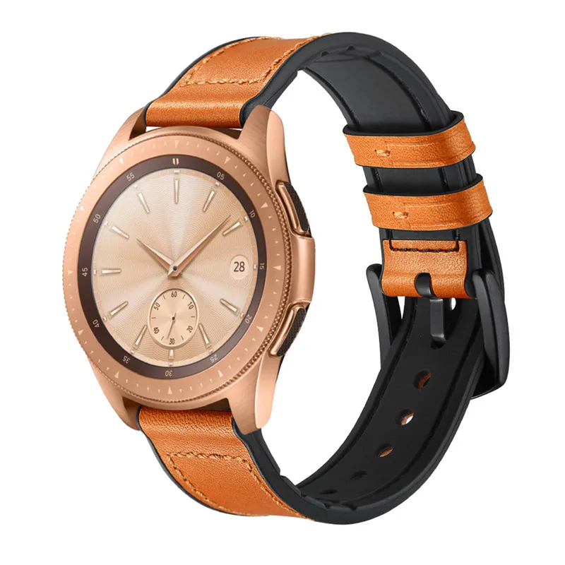 ASHEI 22 мм 20 мм винтажный кожаный ремешок для samsung Galaxy Watch 46 мм 42 мм активный 2 шестерни S3 S2 ремешок с силиконовым внутренним