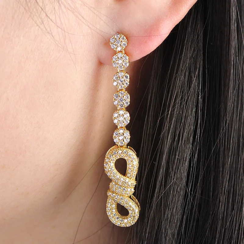 Женские Ювелирные наборы с цирконием MECHOSEN ожерелье в форме цифры 8 серьги браслет