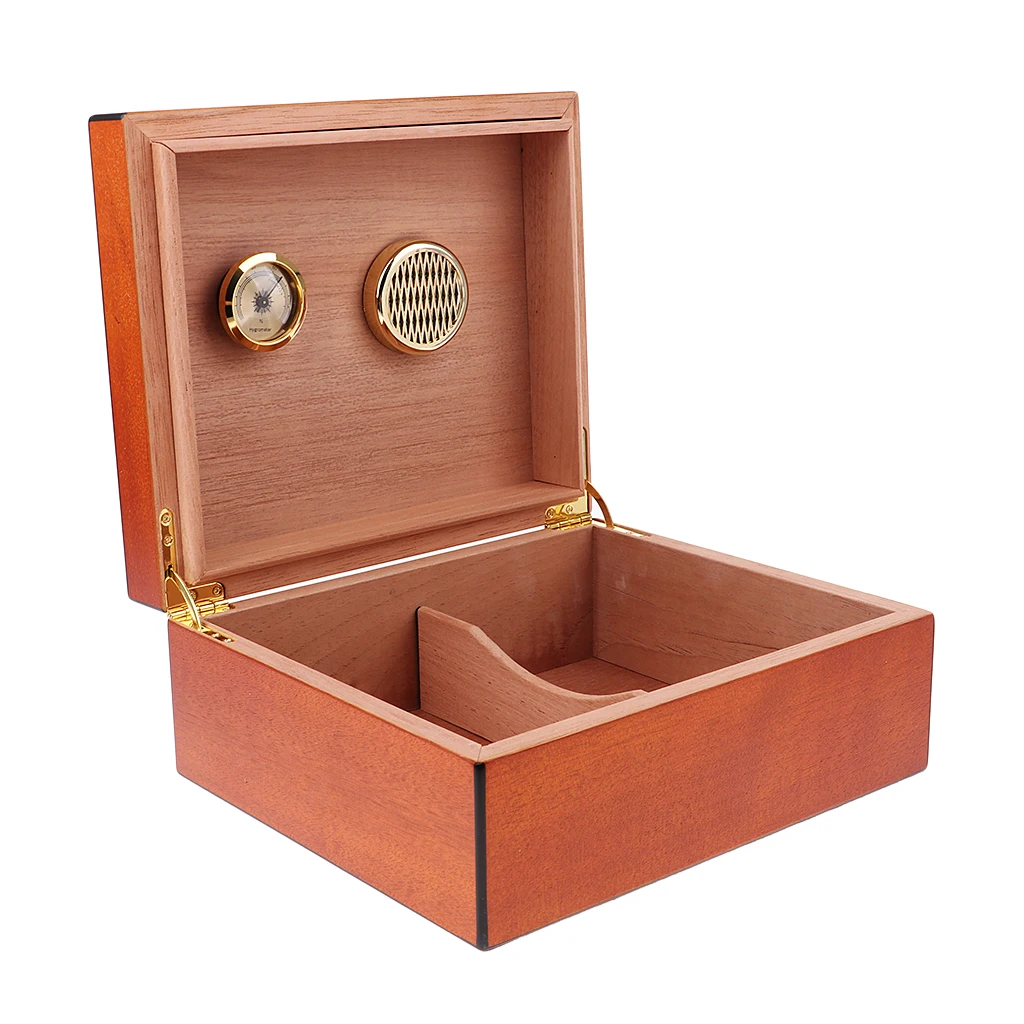 Испанская кедровая коробка для сигар W/увлажнитель и гигрометром декоративные