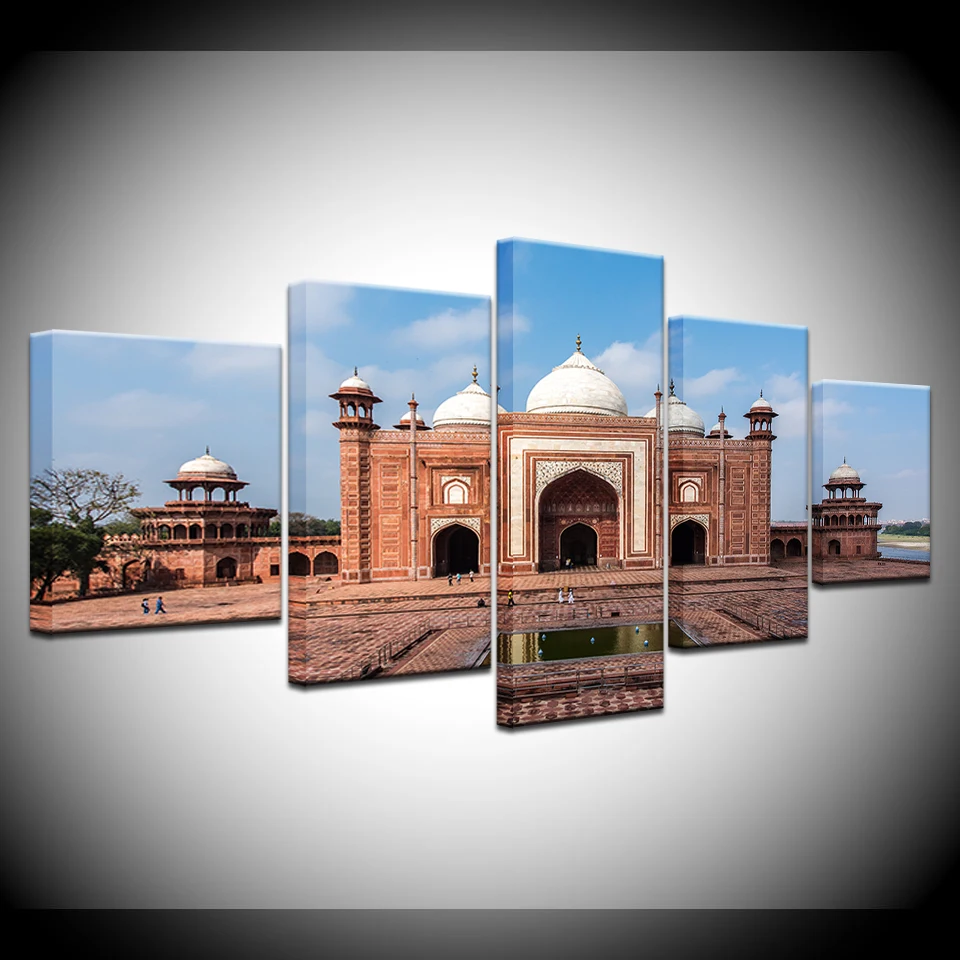 

Canvas Painting Taj Mahal: An International Treasure 5 Pieces Wall Art Painting Modular Wallpapers Poster Print Home Decor