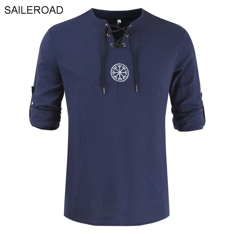 SAILEROAD брендовая мужская рубашка с длинными рукавами Camisa Lino Hombre Повседневная Мужская льняная рубашка дышащая крутая гавайская рубашка вышитая блузка