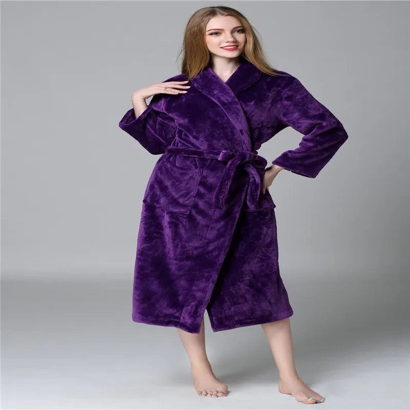 Winter spa XXS size lengthen couples for ladys coral fleece bathrobe Nightgown Pajamas | Женская одежда
