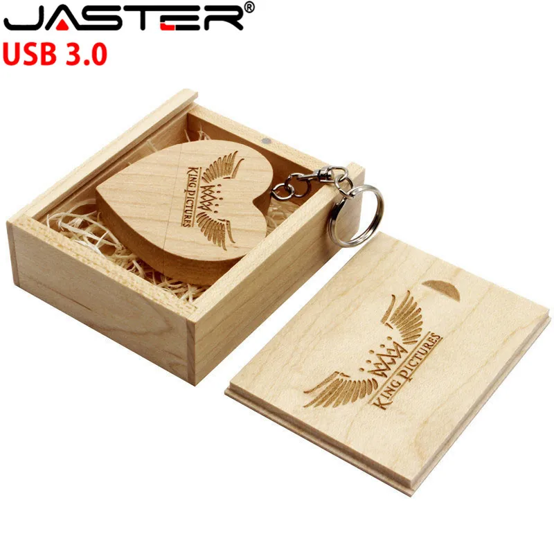 Пользовательский логотип деревянная коробка в форме сердца Usb флэш-накопитель 8g/16g/32g/64g/128g Usb 3,0 флеш-накопитель объемный подарок диск памяти более 10 шт логотип бесплатно