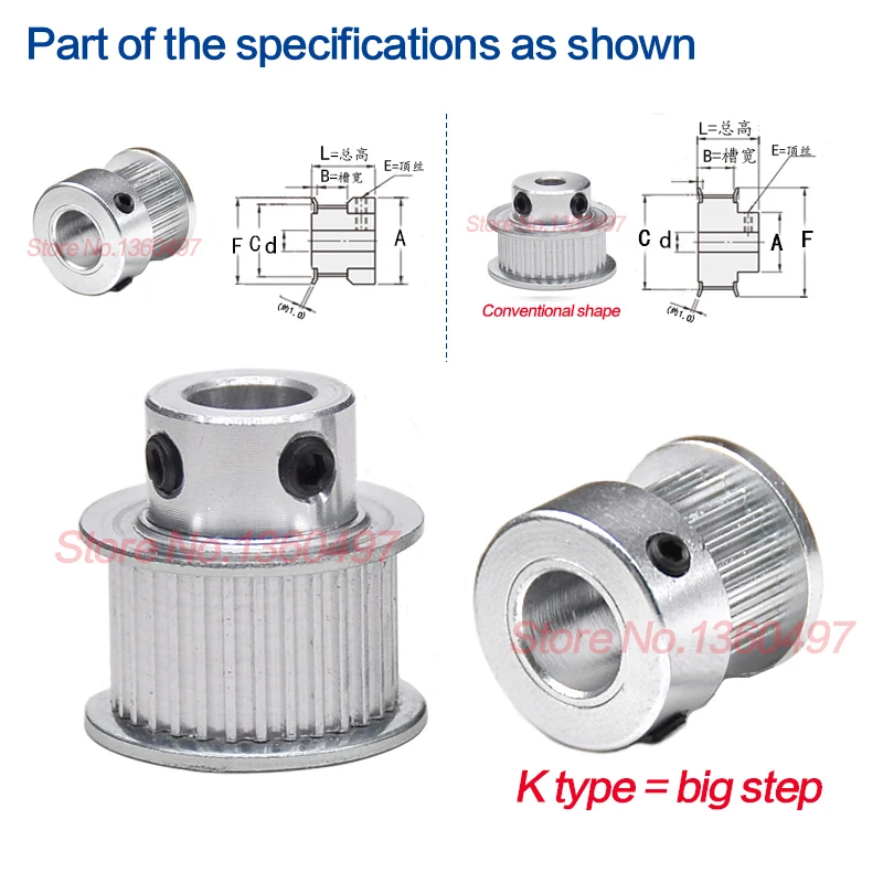 

2GT 20 Teeth Aluminum Bore 4mm- 8mm Synchronous Wheels Gear Part For Width 3D Printers Parts