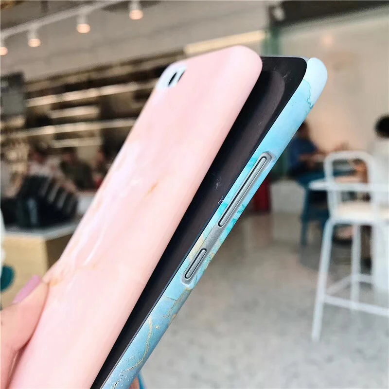 Жесткие чехлы для телефона с каменным узором для Xiaomi 8 8Lite 9 Play розовый синий мрамор Матовый PC чехол для Redmi Note7 задняя крышка fundas Capa