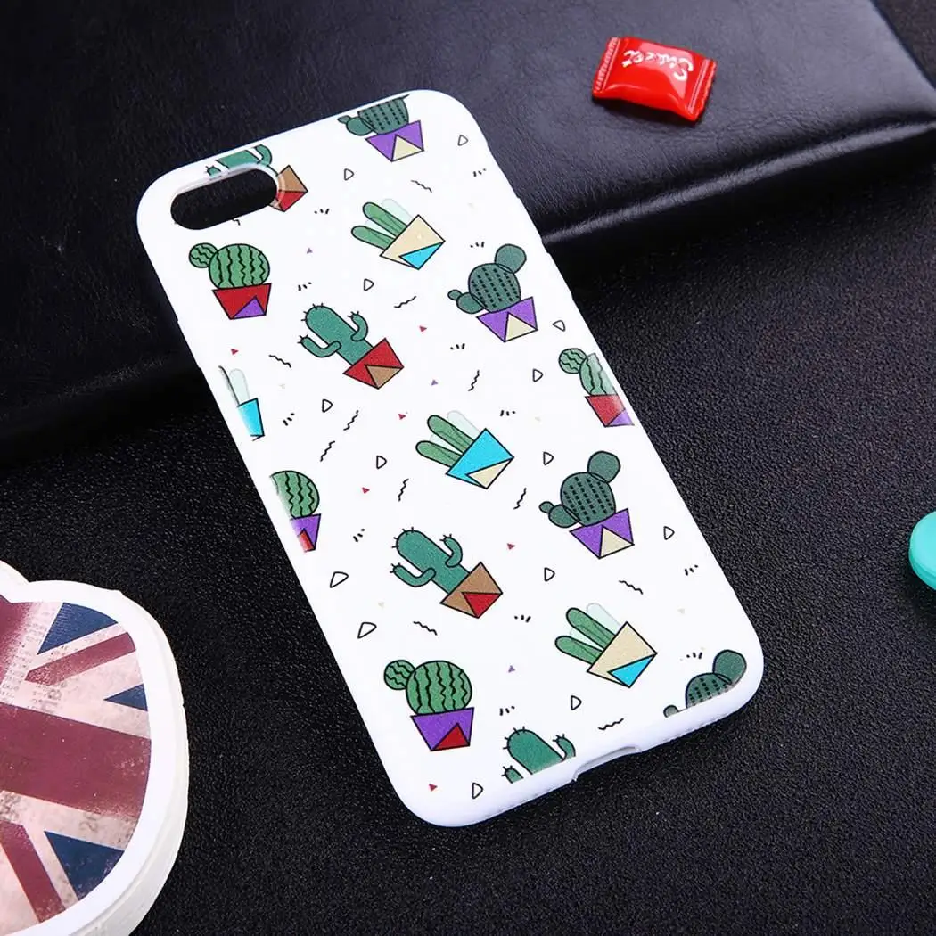 Fashion TPU Cactus Printing Mobile Phone White Cases For iPhone | Мобильные телефоны и аксессуары