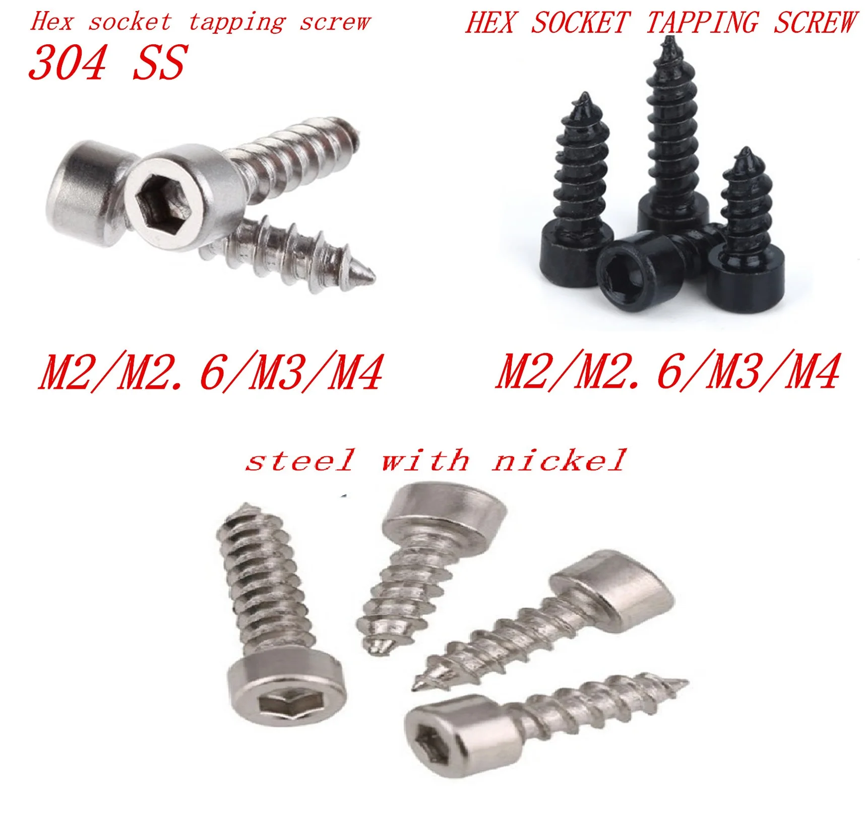 Саморезы Из Нержавеющей Стали с никелевым и черным покрытием 20 50 шт.|Винты| |