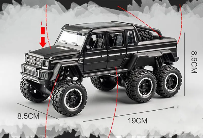 19 см 1/32 металлическое ведро бронированный автомобиль сплав классический AMG G63 6X6 пикап Внедорожник сильнейший автомобиль игрушки оттягивающаяся назад Модель литья под давлением
