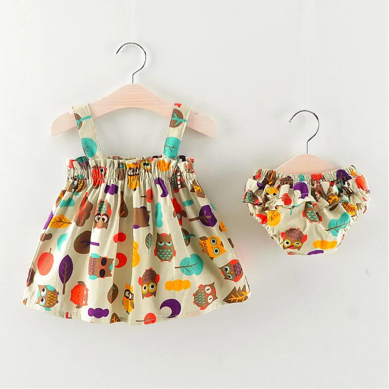 BibiCola/2018 г. Платье для маленьких девочек костюм комплект летней одежды малышей