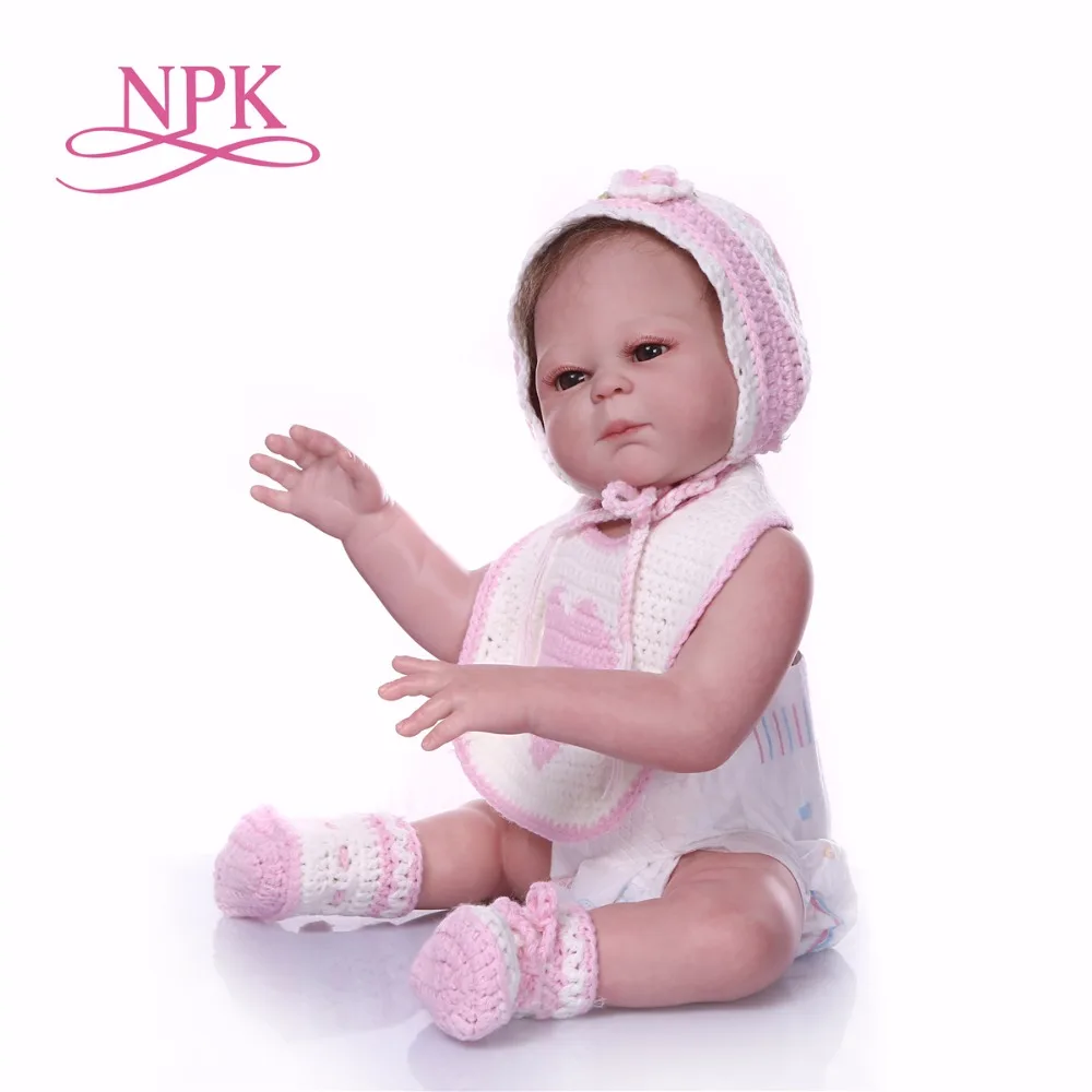 NPK 20 дюймов силиконовая кукла-Реборн, настоящая модная детская кукла, подарки на день рождения, игрушки для новорожденных, дизайн